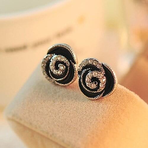 New Hot Fashion Wedding Flower Crystal Stud Earrings For Women Earing Jewelry Accessories Wholesale