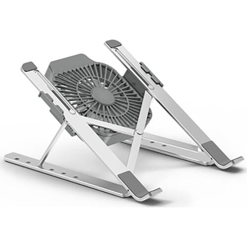 Laptop Stand With Cooling Fan Portable Adjustable Folding Bracket Aluminum Alloy Notebook Tablet Holder Desk Office Use Items