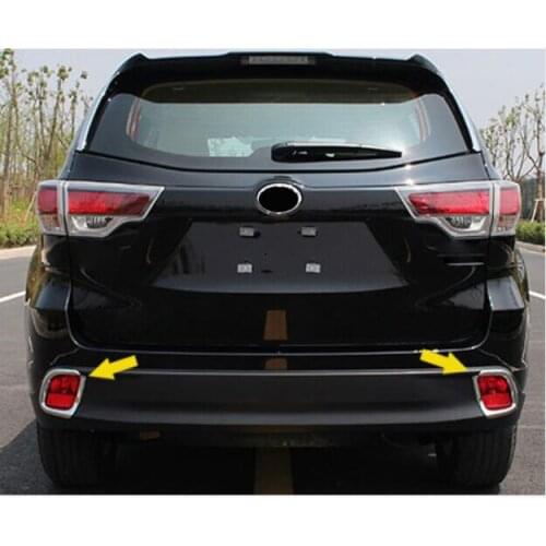 HOT ACCESSORIES Fit For Toyota Highlander 2014 2015 Kluger Chrome Rear Fog Light Lamp Cover Styling Reflector Trim Garnish