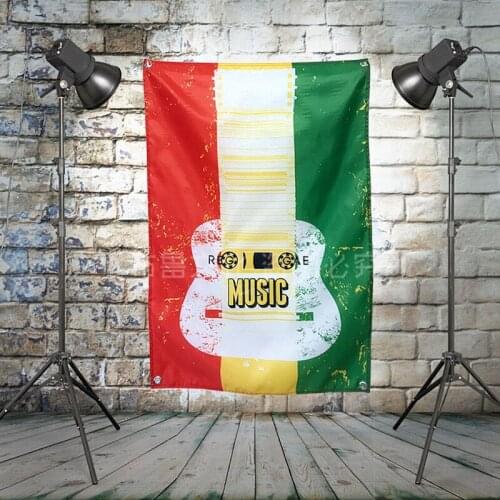 Rock and Roll Pop Band Team Logo Concert Posters Flag & Banner Popular Music Theme Painting KTV Bar Cafe Home Wall Decoration