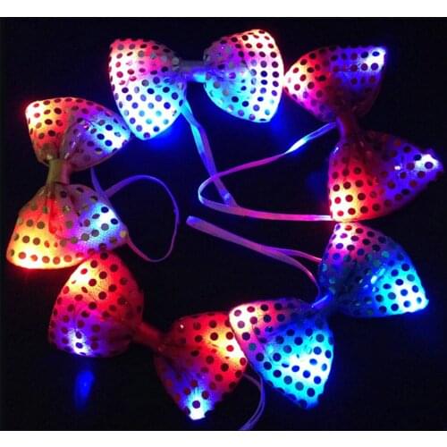 5pcs/set Christmas Led Luminous NeckTie Fashion Flashing Bow Tie Party wedding Dancing Stage Glowing Tie Light Up Toy
