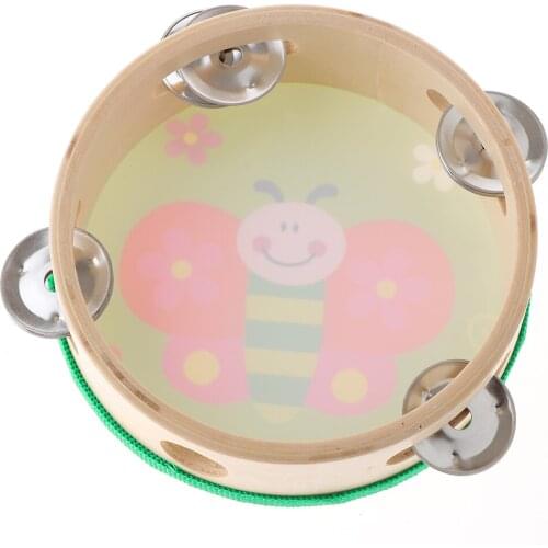 Handheld Tambourine Drum Bell Percussion Musical Toy For KTV Party Games