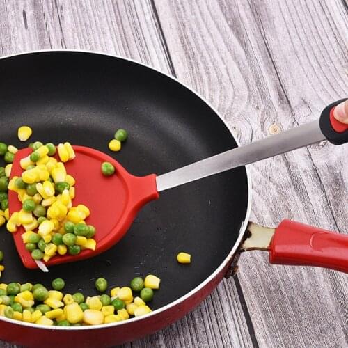 Silicone Cookware with Sufficient Durability and Ruggedness Non Stick Spatula Spoon Stainless Steel Home Kitchen Gadgets