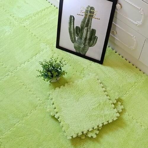 Foldable Carpets for Living Room Split Joint Bath Room Plush Soft Anti Slip Cappet Cotton Velvet Patchwork Climbing Rug