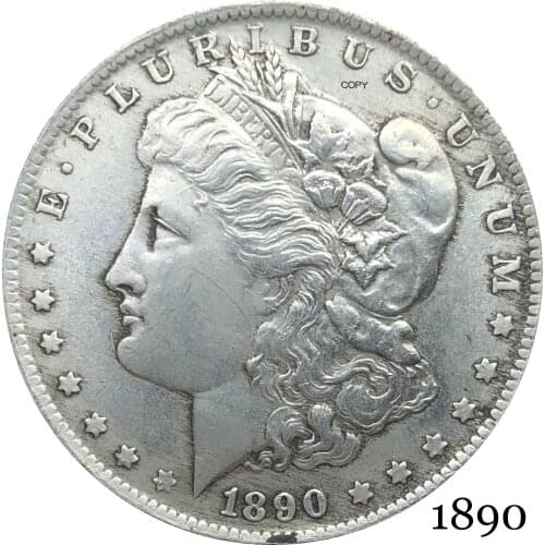 United States Of America 1890 Morgan One Dollar US Coin Liberty Cupronickel Silver Plated In God We Trust Copy Coin