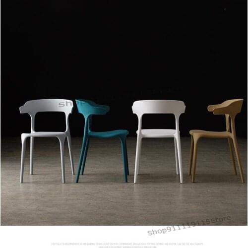 Modern Simple Plastic Stool Restaurant Back Dining Chair Nordic Fashion Leisure Adult Net Red Family Corner Chair