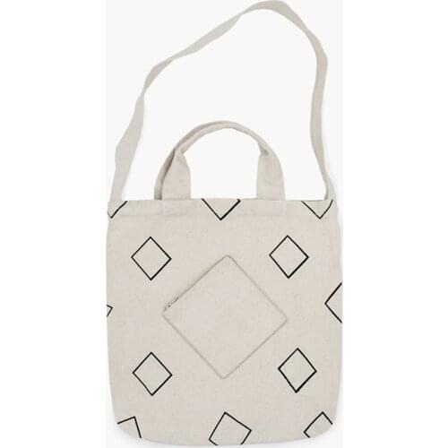 MOREUSEE natural and original cotton shoulder&handbags for girls in Geometry Diamond Series for light traveling (FUN KIK)