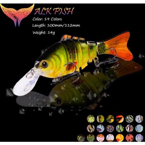WALK FISH 1PCS 100mm/120mm Minnow Wobblers Sinking Fishing Lures Section Bait 6 Segment Multi Jointed Bait Swimbait Hard Bait