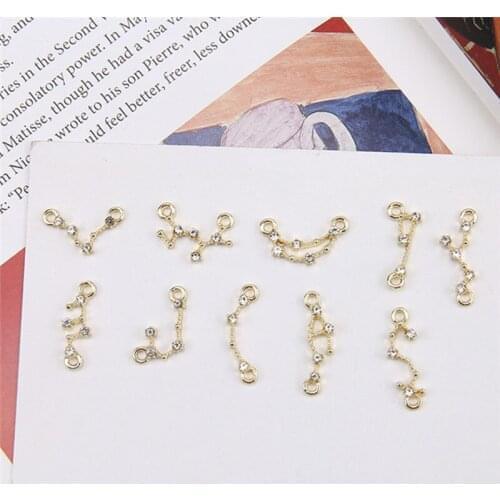 10pcs Korea Simple 12 Constellation Series The Ear Pendants For Women Diy Handmade Ear Jewelry Accessories