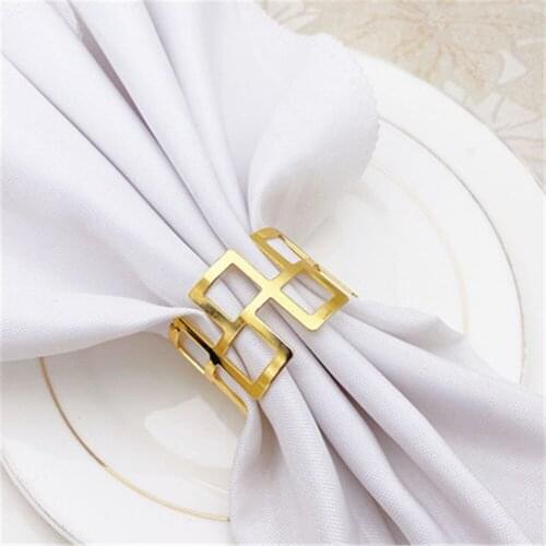 10PCS metal gold / silver Great Wall pattern napkin buckle napkin ring wedding table soft decoration ornaments mouth cloth ring