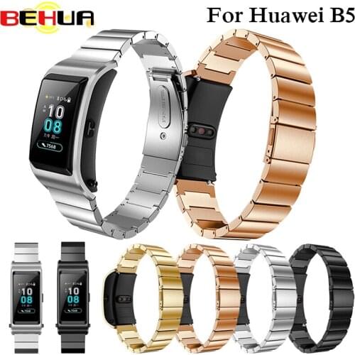 2019 High quality Watch Strap For Huawei B5 Stainless Steel Bracelet Straps Watch Band For Huawei B5 Smart Watch Bands bracelet