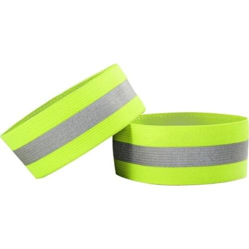 2Pcs Reflective Bands Elasticated Armband Wristband Ankle Leg Straps Safety Reflector Tape Straps for Night Jogging Biking