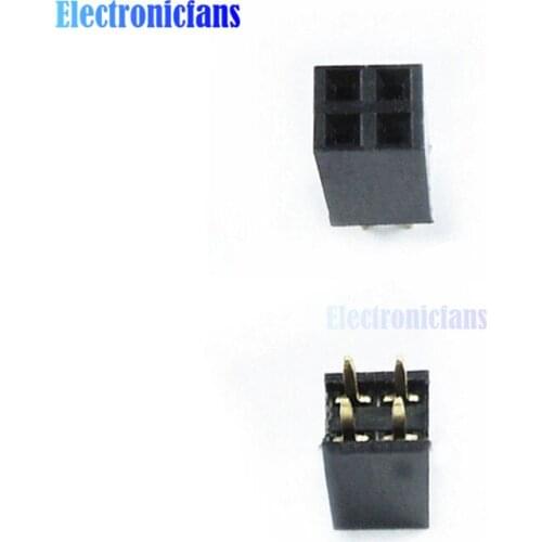 20PCS 2X2 Pin 4P 2.54mm Double Row Female Straight Header Pitch Socket Pin Strip