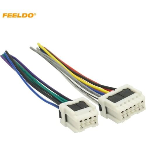 FEELDO 6Set Car Stereo Power Wiring Harness Adapter For Old NISSAN Micra Patrol Skyline Sunny Primera Radio Wire Plug #5712