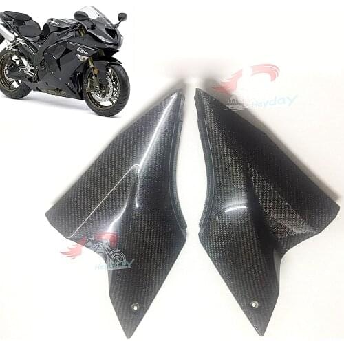 Motorcycle Carbon Fiber Under Tank Side Covers Panels Fairing For Kawasaki ZX-10R ZX10R 2006 2007