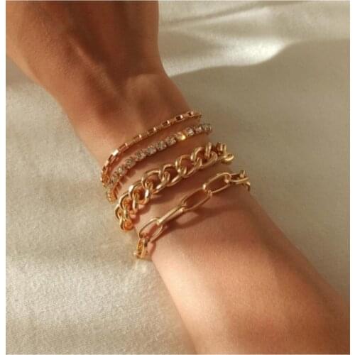 Cubic zirconia Quad Kombin Wristband Bracelet