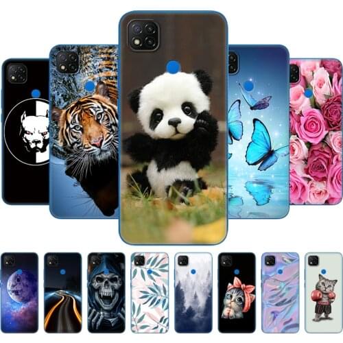For xiaomi redmi 9C Case Soft TPU Silicon Phone Back Cover For redmi 9C NFC Case 6.53 inch etui bumper fundas coque Panda tiger