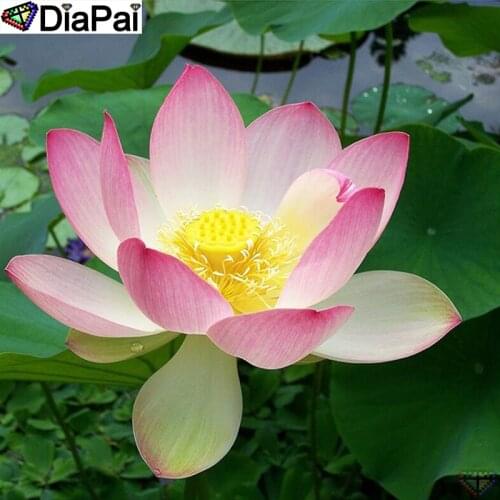DIAPAI Square Round Drill 5D Diamond Painting Environmental Crafts Full Diamond Embroidery "Lotus scenery" Home decor A25706