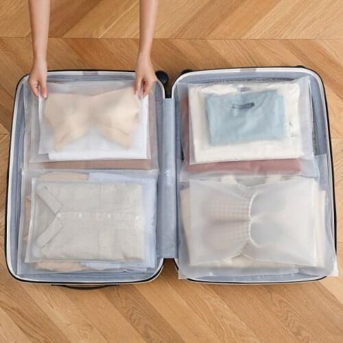 Travel suitcase organizer Necessaire bag Cosmetic bags socks Clothes shoes Underwear Storage Plastic zipper storage accessories