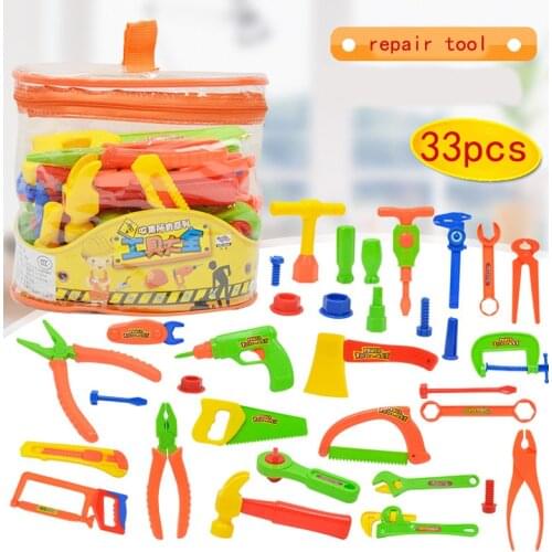 33pcs/set Simulation Repair KIT Electric Repair Tool Workshop Engineer Boys Toys Play House Educational Engineering toys