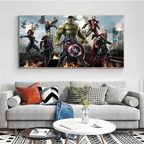 America Captain Iron Man Marvel Avengers Canvas Wall Art Canvas Poster and Print Picture Wall Art Decor Painting for Living Room