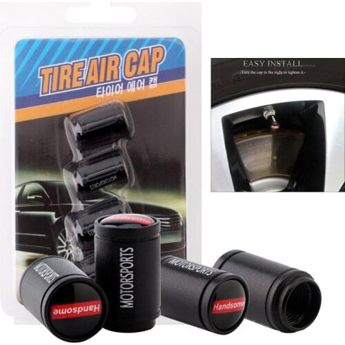 4PCS Automobile Tire Valve Caps Aluminum For Car Decorate Wheel Tires Matte Black Valve Stems