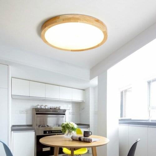 Nordic style round ceiling lamp bedroom lamp living room lamp Japanese style solid wood porch study balcony lamp LB112918