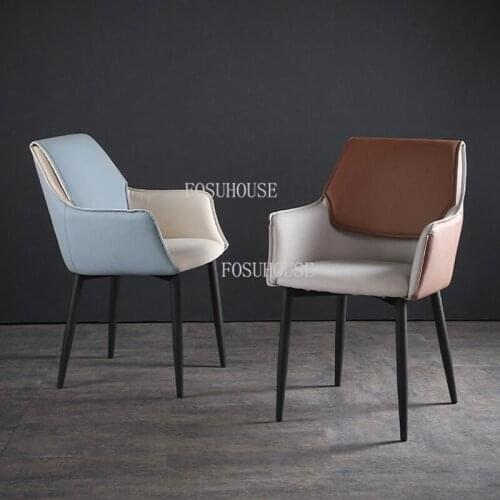 Minimalist Hotel Luxury Chair Nordic Dining Chair for Kitchen Home Furniture Restaurant Soft Bag Makeup Back Manicure Armchair
