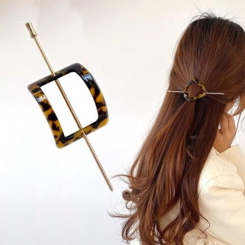 Fashion Hair Sticks Women Hair Clip Simplicity Geometric Shape Leopard Hair Sticks Girls Japanese Hairclip Hair Accessories New