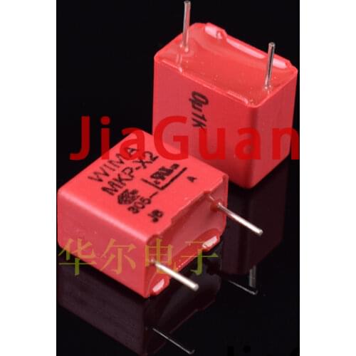 10PCS RED WIMA MKP-X2 0.1UF 305VAC PCM10 original new MKP X2 104/305VAC P10mm audio 104 hot sale 0.1uf/305V 100NF/305VAC