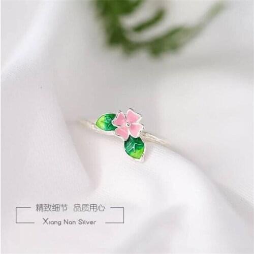 New Fashion Four-leaf Clover Lucky Flower Opening Rings for Women Ladies Charm Accessories 925 Sterling Silver Jewelry SR374