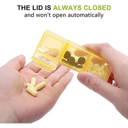 Weekly Pill Organizer(3-Times-A-Day ), 7 Day Pill Box, Portable Travel Prescription & Medication Pill Case, Vitamin Fish Oil