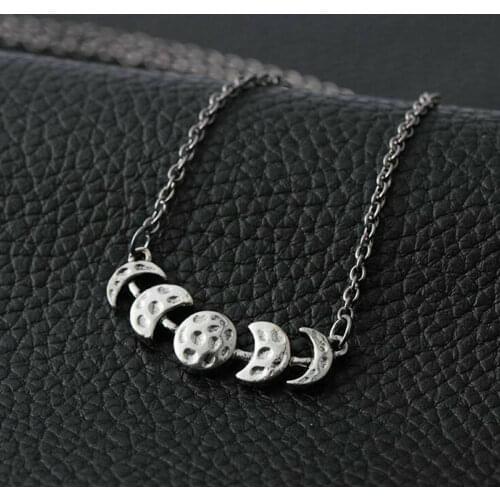Necklace Vintage Womens Jewelry Gift Jewelry Moon Phase Pendant Lunar Eclipse