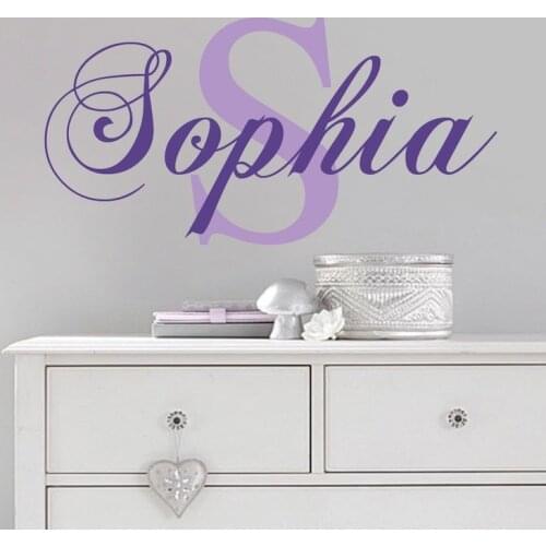 Personalized Girls Name Wall Stickers Home Decor Nursery Baby Wall Decals Removable Vinyl Custom Boys Name Wall Art Mural JW183