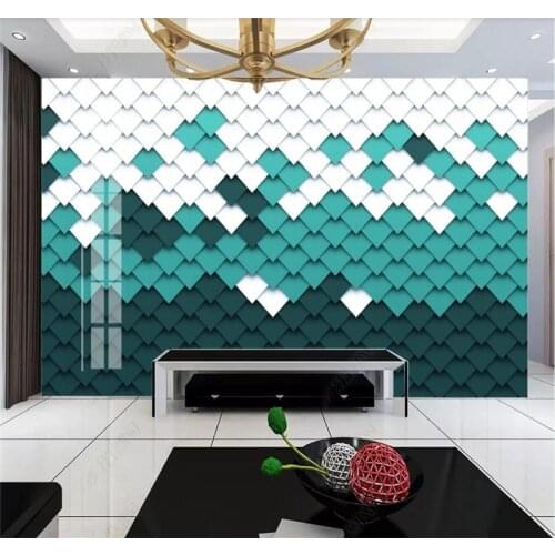 Custom wallpaper modern minimalist 3D stereo geometric TV background wall-high-end waterproof material