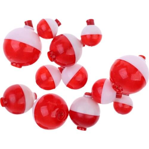 12pcs MagiDeal Assorted Sizes Fishing Bobber Round Floats Push Button Fishing Floats For Outdoor Fishing Accessory