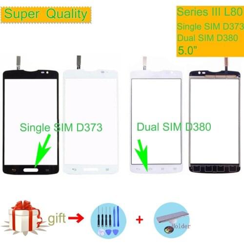 For LG Series III L80 Single D373 L80 Dual SIM D380 Touch Screen Touch Panel Sensor Digitizer Front Glass Outer Lens Touchscreen