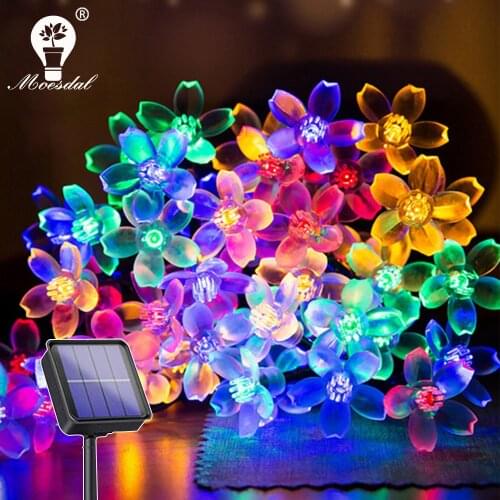 Solar Garland Light 5M7M12M LED Peach Lantern String Fairy Light Waterproof Outdoor Home Garden Christmas Solar Decorative Light