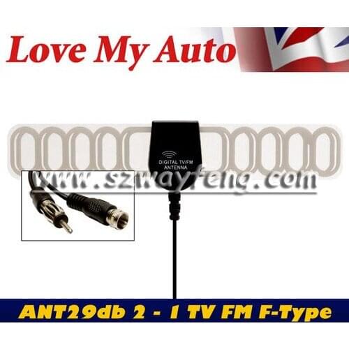 Tv antenna for cars ANT29db 5V Feed 2 In 1 Car Digital DVB-T TV FM Radio Booster Antenna Aerial