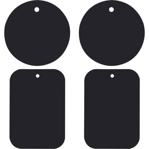 4pcs/pack Stainless Iron Thin Car Mounted Cradle Black Universal Self Adhesive Strong Phone Holder Magnetic Plate Replacement