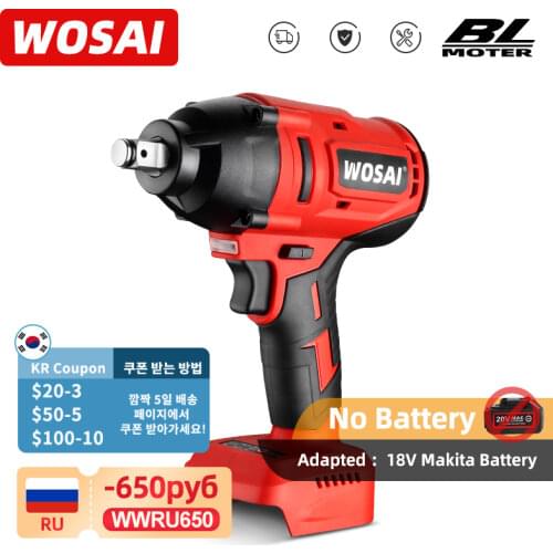 WOSAI 600N.m Brushless Impact Wrench 20V Electric Wrench Rechargeable 1/2 inch Li-ion Battery For Car Tires Cordless Power Tools