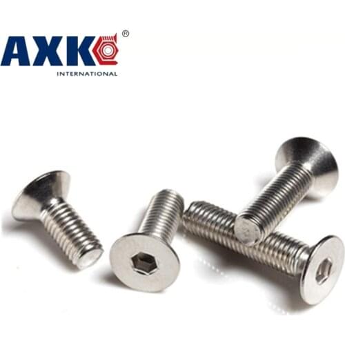 2# #2-56*3/16 #2-56*1/4 3/16" 1/4" 304 Stainless Steel US UNC Coarse Thread Bolt Hexagon Socket Flat Countersunk CSK Head Screw
