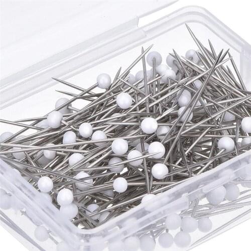 Fashion Sewing Needles 32mm glass head bead 250pcs knitting needles set holder glass head pins sewing machine needles FZ29