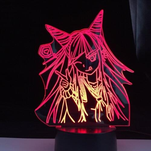 Game Danganronpa Mioda Ibuki 3D Illusion Led Anime Lamp Lighting Color Changing Nightlights Lampara For Gift