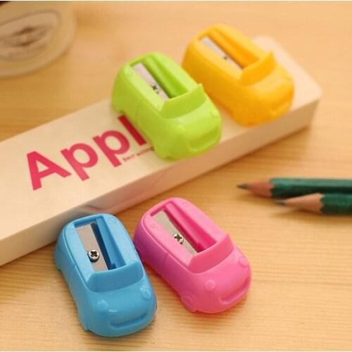 4pcs Mix Color Stationery Car Small s03 Rolling Pen Cutting Tool w17 w27 Student Supply Creative Cute Pencil Sharpener