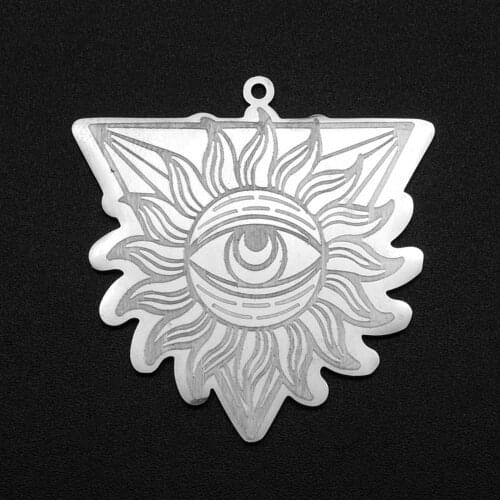 5pcs/lot 100% Stainless Steel Triangle Sun DIY Earring Charm Pendant Wholesale Jewelry Necklace Making Jewelry Bracelet Making