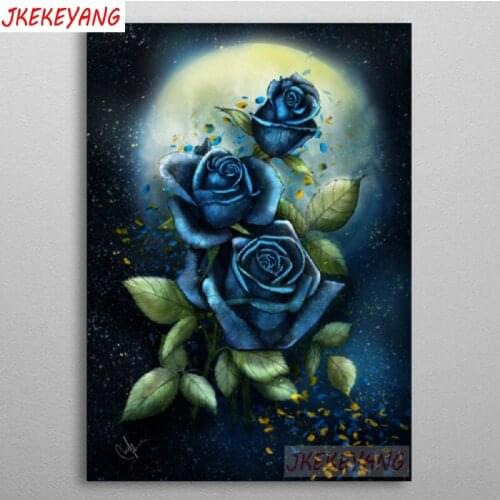 5D DIY square/round Diamond painting Blue rose Cross Stitch Diamond Embroidery Pattern Rhinestone J2423