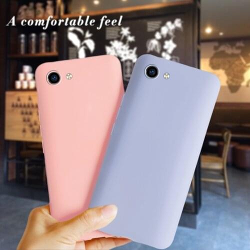 6.22" For Vivo Y81 Case Vivo Y81i Cover Candy Solid Color Liquid Silicone Case For VIVO Y 81 1808 1803 Ultra Thin TPU Back Cover