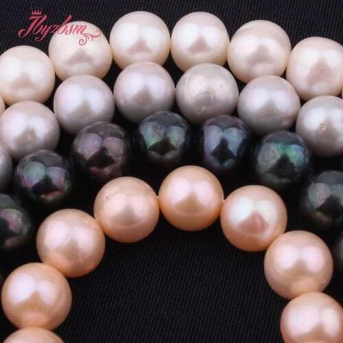 8.5-9.5mm White Gray Pink Black Round Freshwater Pearl Natural StoneBead For Necklace Bracelat Jewelry Making 14.5"Free Shipping