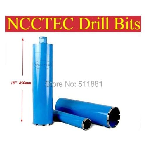 25mm*450mm NCCTEC crown diamond drilling bits | 1'' concrete wall wet core bits | Professional engineering core drill